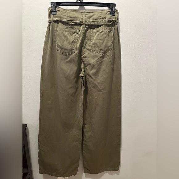 BLANKNYC High Waisted Relaxed Wide Leg Dress Pants Button Fly, Tie Olive Gree 28 - Picture 4 of 11